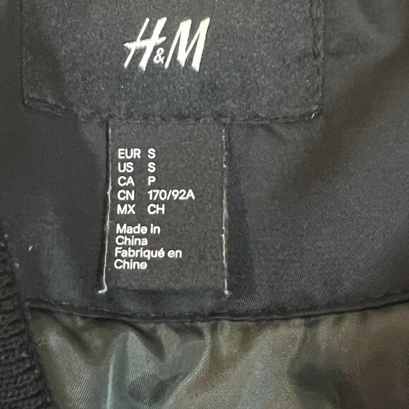 H&M Men's Black Bomber Full Zip Size Small - Picture 6 of 12